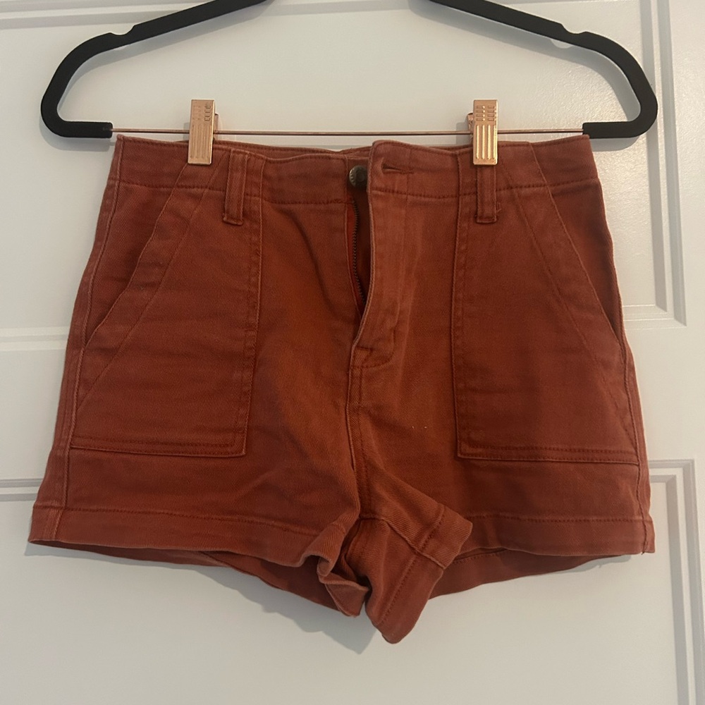 Harper Orange High Waist Shorts